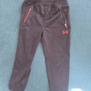 Under Armour Kids' Black Joggers with Red Accents